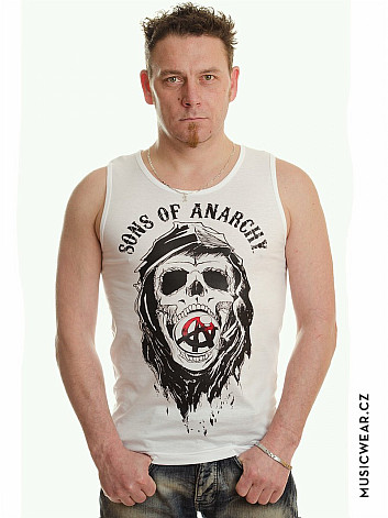 Sons of Anarchy podkoszulek, Draft Skull White, męskie