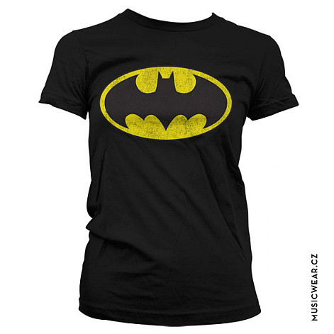 Batman koszulka, Distressed Logo Girly, damskie