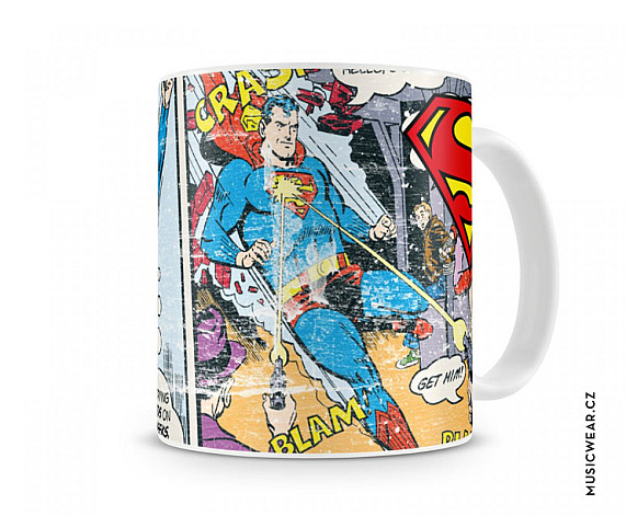 Superman ceramiczny kubek 250 ml, Distressed Comic Strip