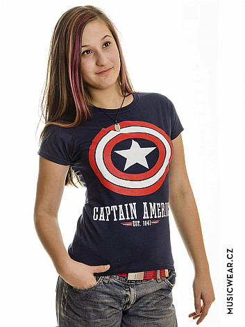 Captain America koszulka, Logo Navy Girly, damskie