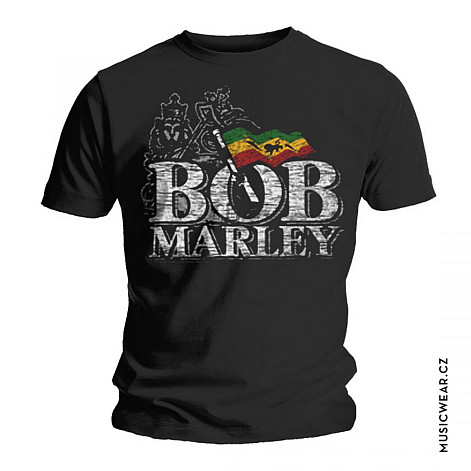 Bob Marley koszulka, Distressed Logo, męskie