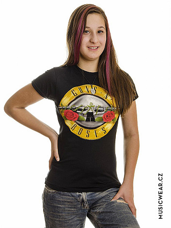 Guns N Roses koszulka, Classic Bullet Logo Skinny, damskie