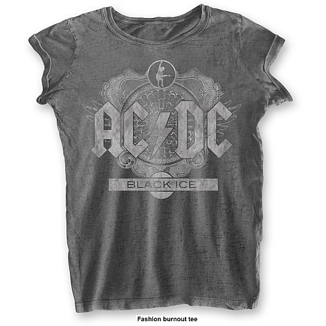 AC/DC koszulka, Black Ice Burnout Charcoal, damskie