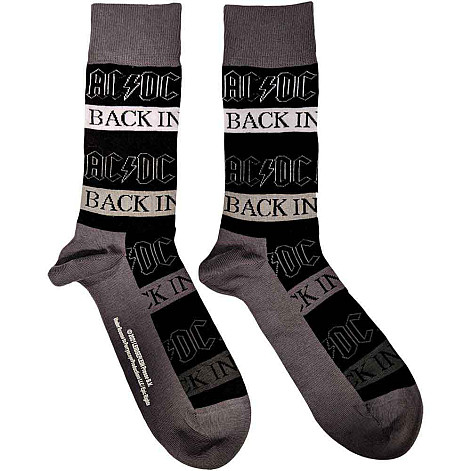 AC/DC ponožky, Back In Black Black, unisex - velikost 4 až 7 (36 až 40 EU)