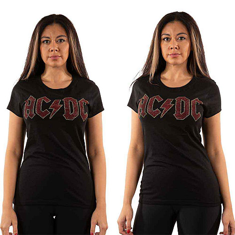 AC/DC koszulka, Full Colour Logo Embellished Black, damskie