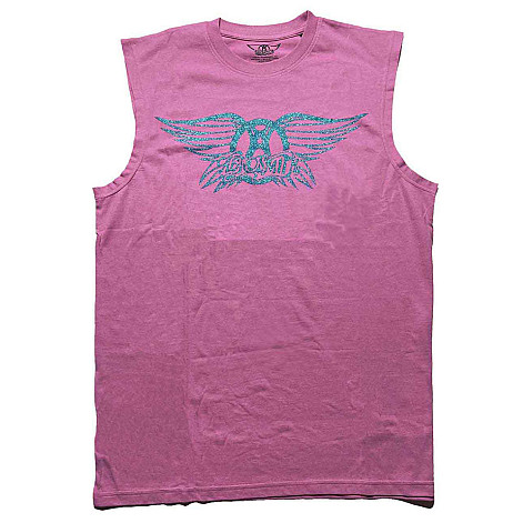 Aerosmith podkoszulek, Glitter Print Logo Pink, męskie