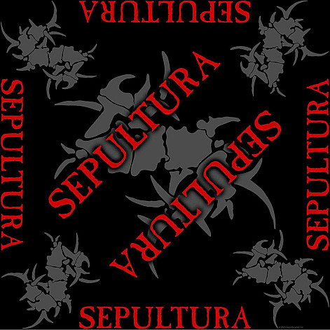 Sepultura bavlněný chustka 55 x 55cm, Logo Black