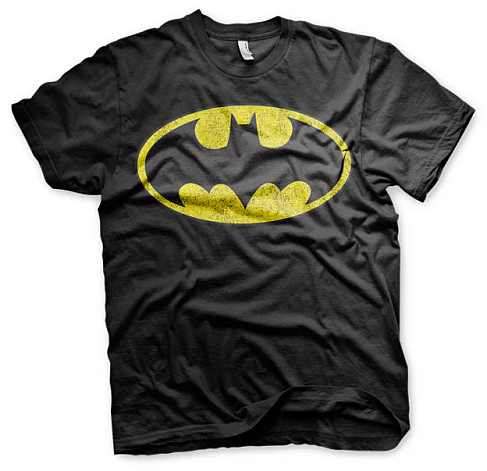 Batman koszulka, Distressed Logo Black, męskie