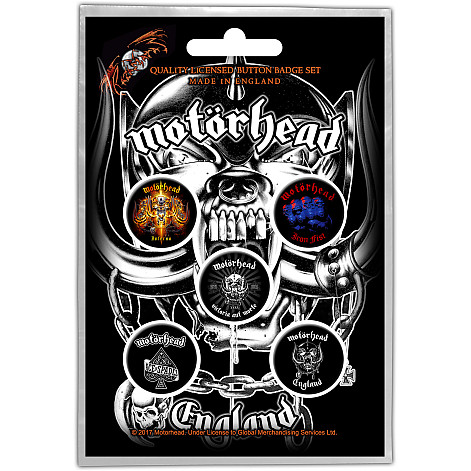 Motorhead zestaw 5 odznak, England