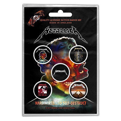 Metallica zestaw 5 odznak ⌀ 25 mm, Hardwired To Self Destruct