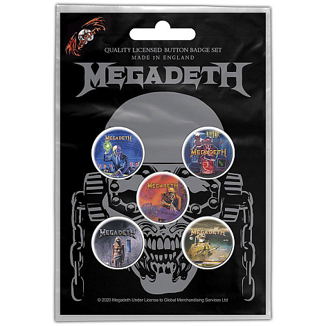 Megadeth zestaw 5 odznak, Vic Rattlehead