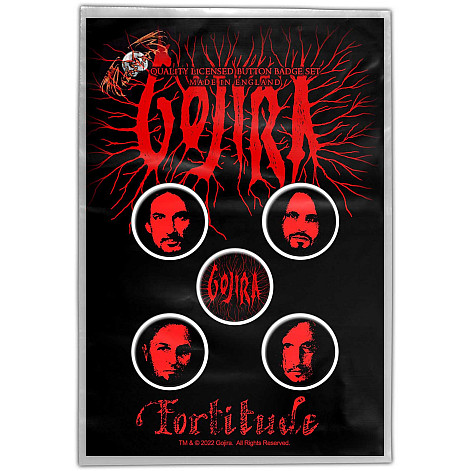 Gojira zestaw 5 odznak průměr 25 mm, Fortitude