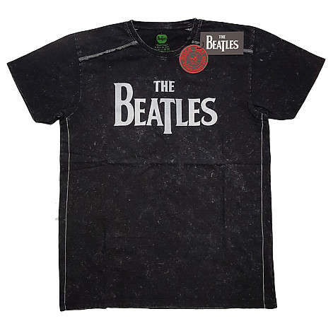 The Beatles koszulka, Drop T Logo Snow Washed Black, męskie