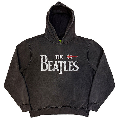 The Beatles bluza, Guitar & Drop T Wash Charcoal Grey, męska
