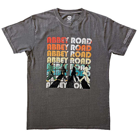 The Beatles koszulka, Abbey Stacked Sleeve Print Charcoal Grey, męskie