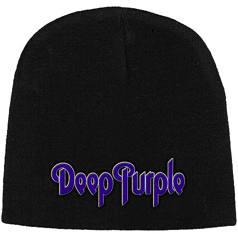 Deep Purple zimowa czapka zimowa, Logo Acrylic Jersey Black