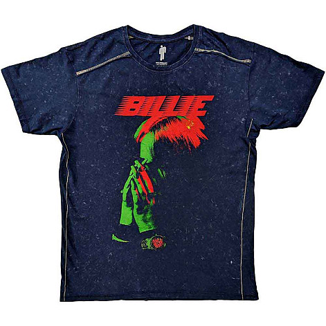 Billie Eilish koszulka, Hands Face Snow Wash Navy Blue, męskie