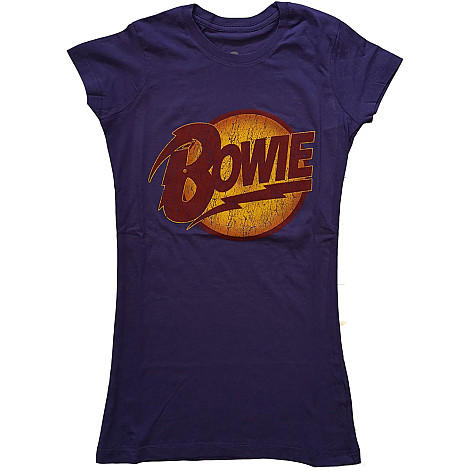 David Bowie koszulka, Vintage Diamond Dogs Logo Girly Purple, damskie