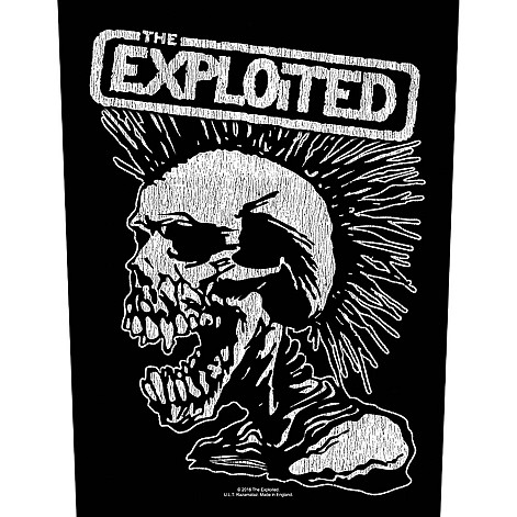 The Exploited naszywka na plecy 30x27x36 cm, Vintage Skull