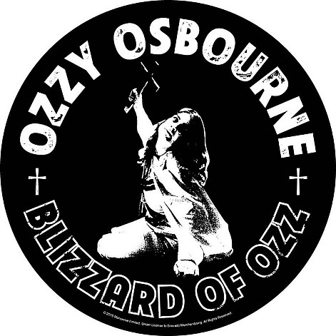 Ozzy Osbourne naszywka na plecy CO+PES průměr 29 cm, Blizzard Of Ozz Black