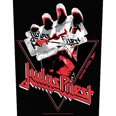 Judas Priest naszywka na plecy 30x27x36 cm, British Steel Vintage