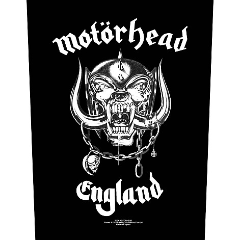 Motorhead naszywka na plecy 30x27x36 cm, England Black