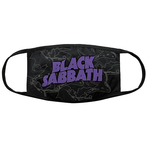 Black Sabbath bavlněná maska na ústa, Distressed Logo Black