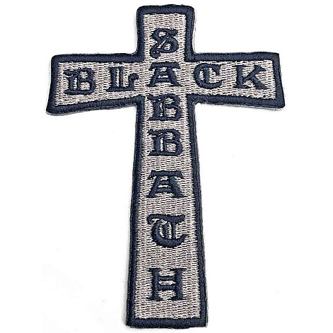 Black Sabbath tkaná nažehlovačka PES 80 x 60 mm, Cross