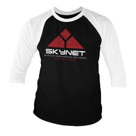 Terminator koszulka, Skynet Baseball 3/4 Sleeve Black&White, męskie
