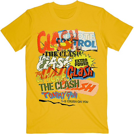 The Clash koszulka, Singles Collage Text, męskie