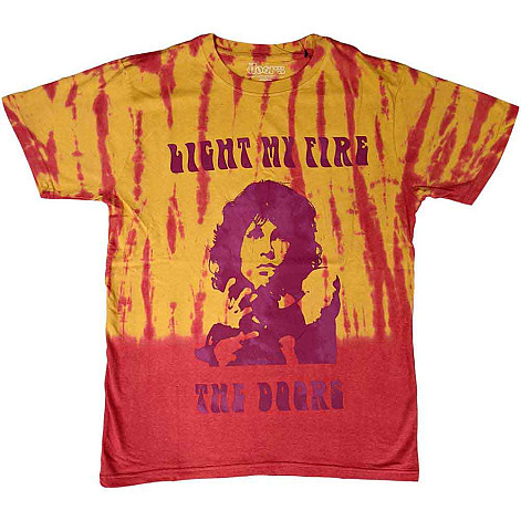 The Doors koszulka, Light My Fire Dye Wash Orange, męskie