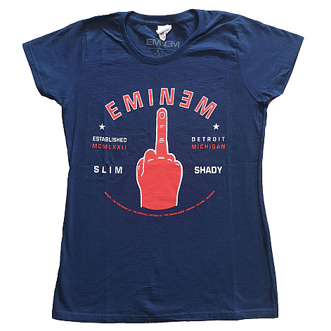 Eminem koszulka, Detroit Finger Girly Navy Blue, damskie