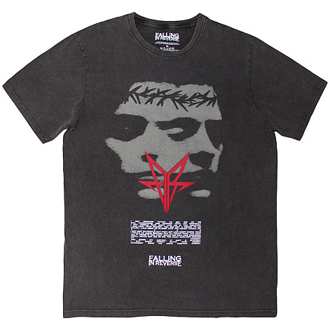 Falling In Reverse koszulka, Blur Stone Wash Charcoal Grey, męskie
