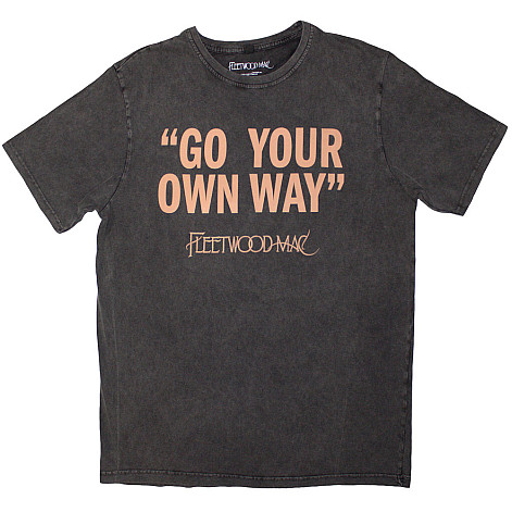 Fleetwood Mac koszulka, Go Your Own Way Stone Wash Charcoal Grey, męskie