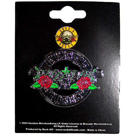 Guns N Roses kovový odznak 40mm, Silver Circle Logo