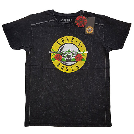 Guns N Roses koszulka, Classic Logo Snow Washed Black, męskie