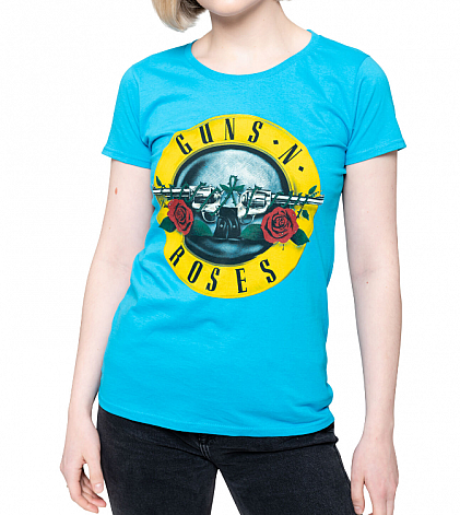 Guns N Roses koszulka, Classic Bullet Powder Blue, damskie