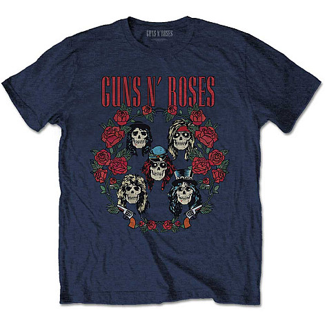 Guns N Roses koszulka, Skulls Wreath Blue, męskie