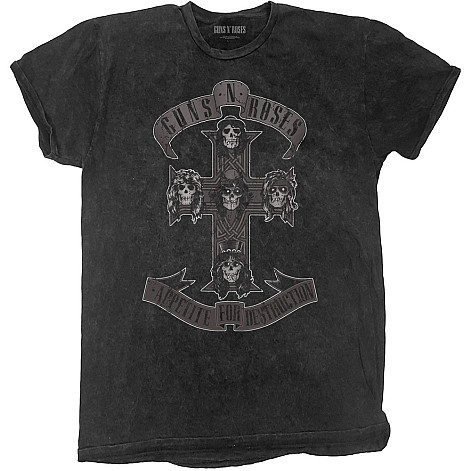 Guns N Roses koszulka, Monochrome Cross Dip-Dye Black, męskie