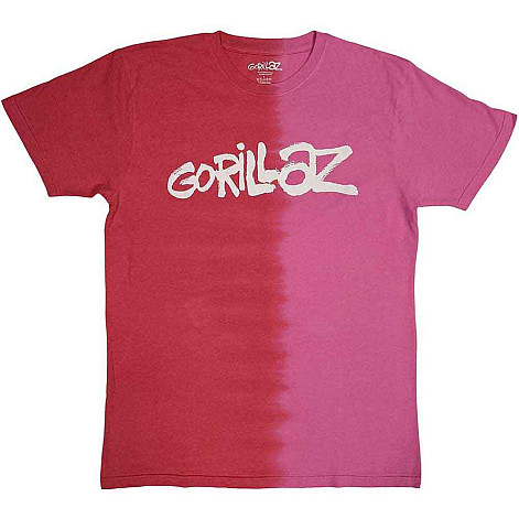Gorillaz koszulka, Two-Tone Brush Logo Wash Red, męskie