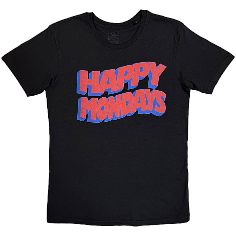 Happy Mondays koszulka, Wavy Logo Black, męskie