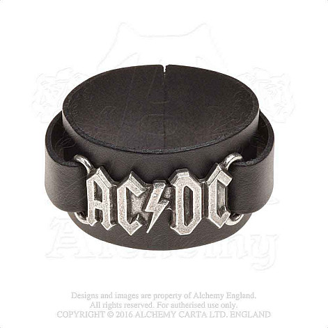 AC/DC kožený bransoletka 38x262x16 mm, Logo