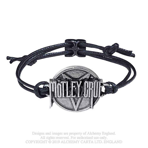 Motley Crue bransoletka s posuvníkem do max 25 cm, Pentagram Logo 25x52x10 mm 8 g