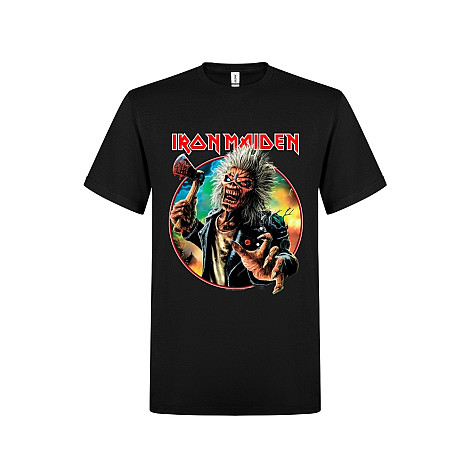 Iron Maiden koszulka, Axe Eddie Red White Circle BP Black, męskie