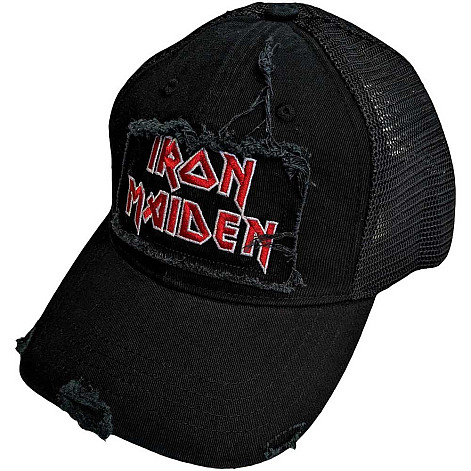 Iron Maiden czapka z daszkiem, Scuffed Logo Mesh Black