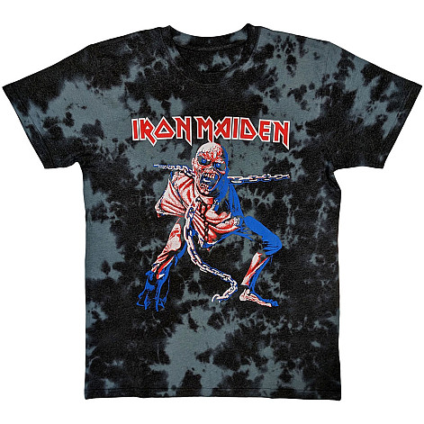Iron Maiden koszulka, Eddie Piece Of Mind Dye Wash Black, męskie