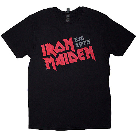 Iron Maiden koszulka, Est. 1975 Slanted Logo Black, męskie