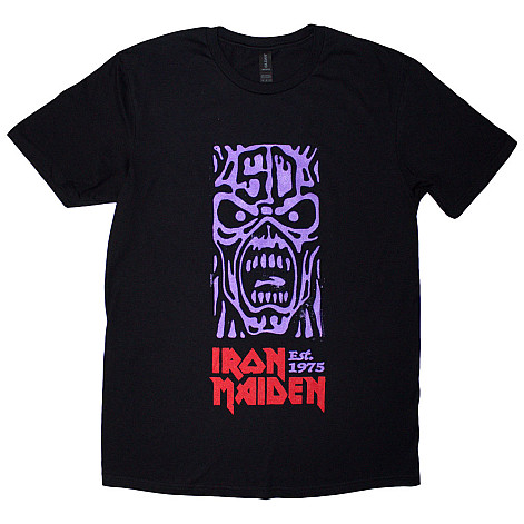 Iron Maiden koszulka, Est. 1975 Stamp Logo Purple Black, męskie