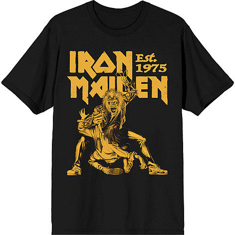 Iron Maiden koszulka, Est. 1975 Claw Yellow Graphic Black, męskie