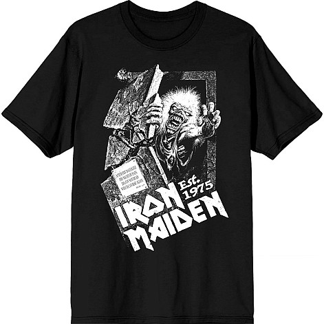 Iron Maiden koszulka, Est. 1975 No Prayer Grave Black, męskie